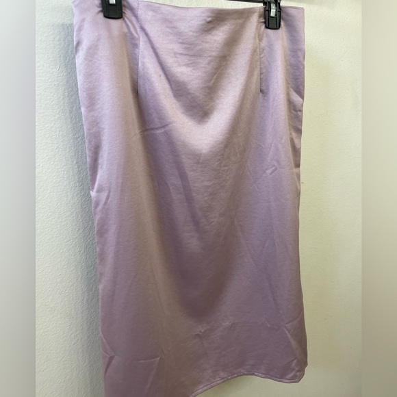 Shiny Lilac Midi Skirt - Picture 1 of 3